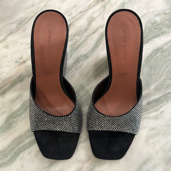 Brand new Amina Muaddi Lupita crystal wedge mules - Picture 3 of 7